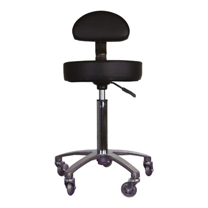 Picture of Ergonomic Round Stool with Backrest – Black